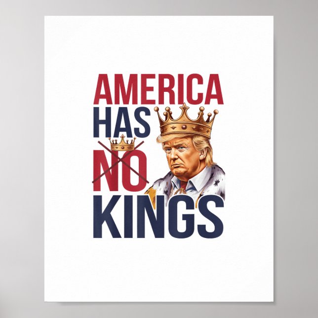 No Kings In America Funny America Has No King Poli Poster (Front)
