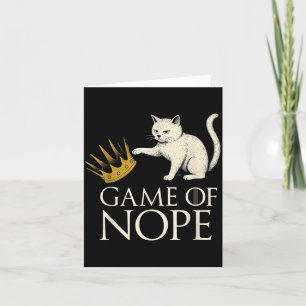 No Kings In America Funny Black Cat Kicking Crown  Card