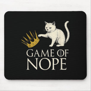 No Kings In America Funny Black Cat Kicking Crown Mouse Pad