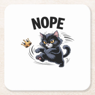 No Kings In America Funny Kicking Crown Classic Vi Square Paper Coaster