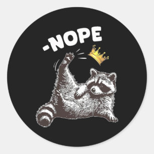 No Kings In America Funny Racoon Funny Political Classic Round Sticker