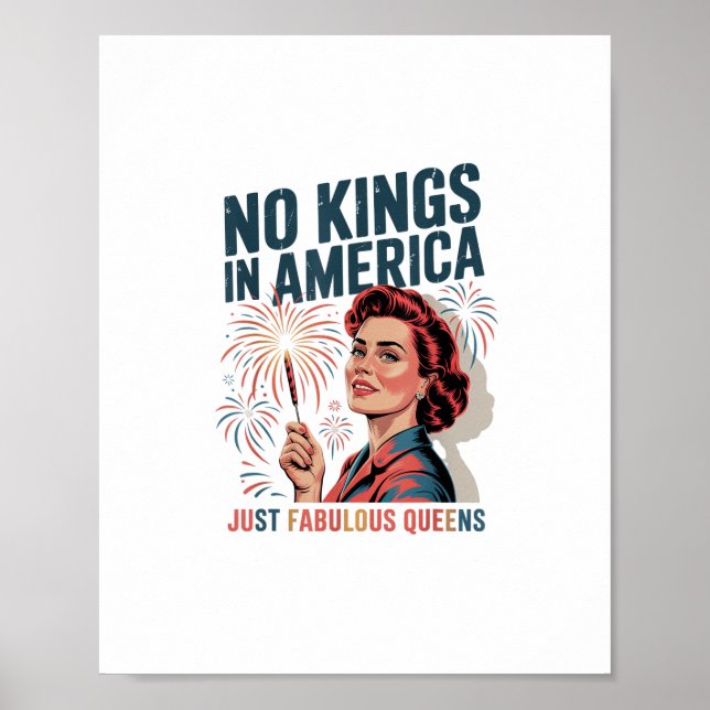 No Kings In America Just Famulous Queens Pride Mon Poster (Front)