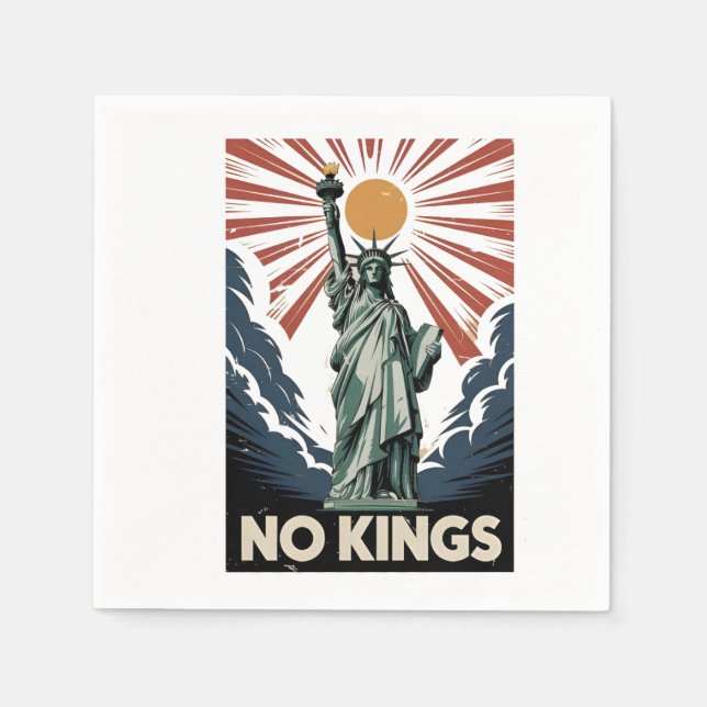 No Kings In America Liberity Status USA Democrats  Napkin (Front)