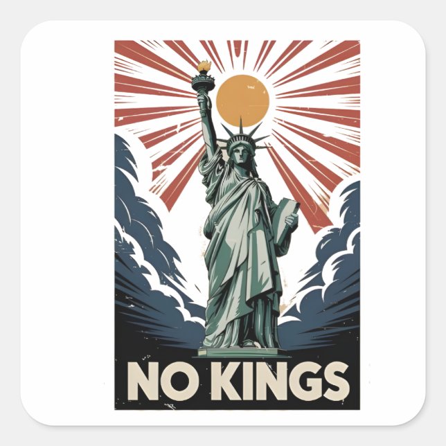 No Kings In America Liberity Status USA Democrats  Square Sticker (Front)
