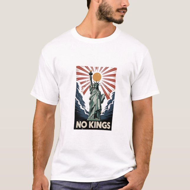 No Kings In America Liberity Status USA Democrats  T-Shirt (Front)