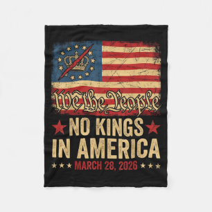 No Kings in America March 28 2026 No Kings Day Fleece Blanket