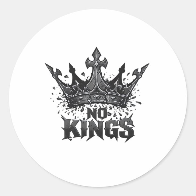 No Kings In America Minimal Clean Classic Round Sticker (Front)