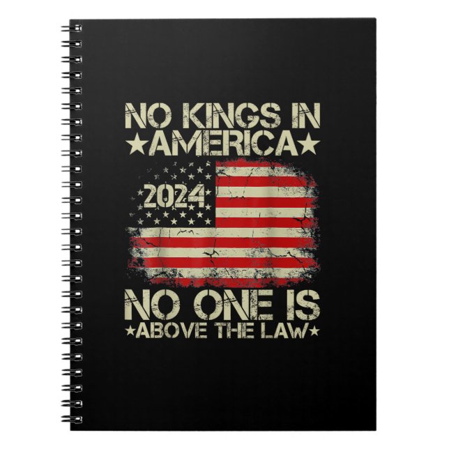 No Kings In America Minimal Clean Notebook (Front)