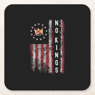 No Kings In America Minimal Clean Square Paper Coaster