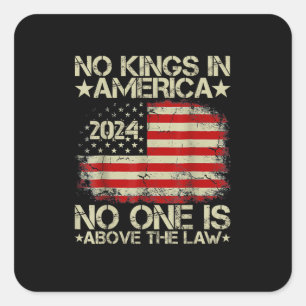No Kings In America Minimal Clean Square Sticker