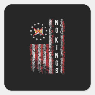 No Kings In America Minimal Clean Square Sticker