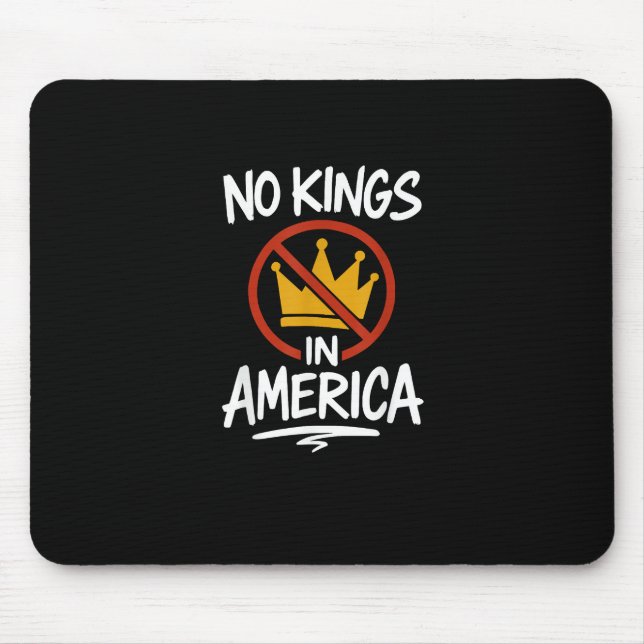 No Kings In America No Crown Minimal Clean Mouse Pad (Front)