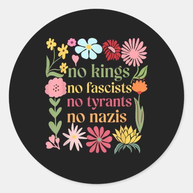 No Kings In America No Fascists We The People Poli Classic Round Sticker (Front)