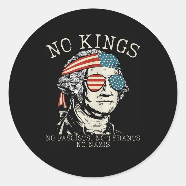 No Kings In America No Fascists We The People Poli Classic Round Sticker (Front)