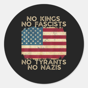 No Kings In America No Fascists We The People Poli Classic Round Sticker