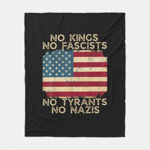 No Kings In America No Fascists We The People Poli Fleece Blanket