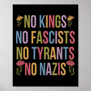 No Kings In America No Fascists We The People Poli Poster