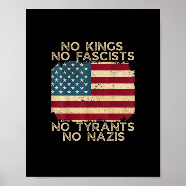 No Kings In America No Fascists We The People Poli Poster (Front)