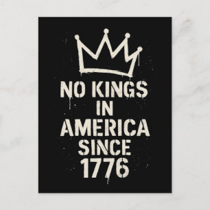 No Kings in America, No Kings Day Protest Holiday Postcard