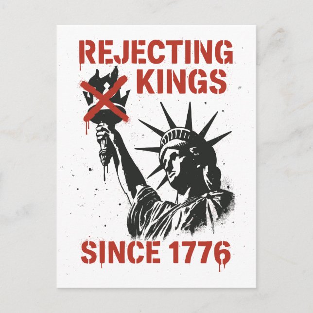 No Kings in America, No Kings Day Protest Holiday Postcard (Front)