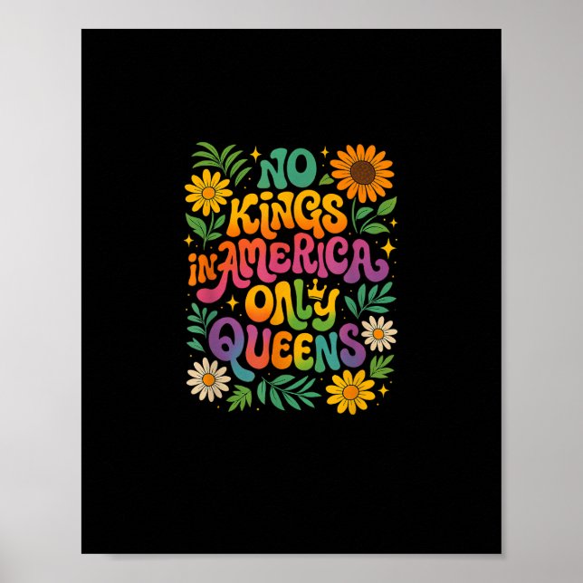 No Kings In America Only Queens Funny Queer Gay Pr Poster (Front)