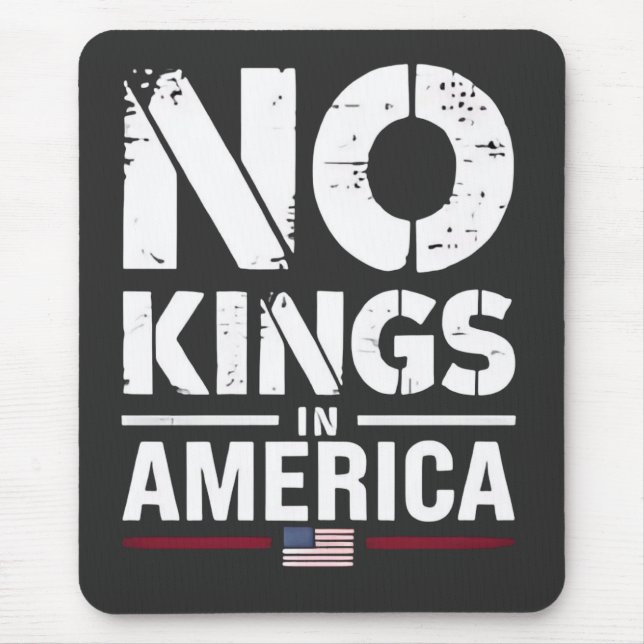 No Kings in America Patriotic American Flag Mouse Pad (Front)