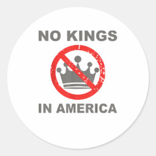 No Kings In America Patriotic Casual Classic Round Sticker