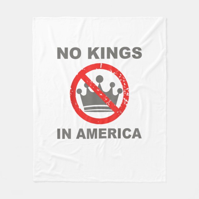 No Kings In America Patriotic Casual Fleece Blanket (Front)