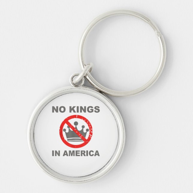 No Kings In America Patriotic Casual Key Ring (Front)