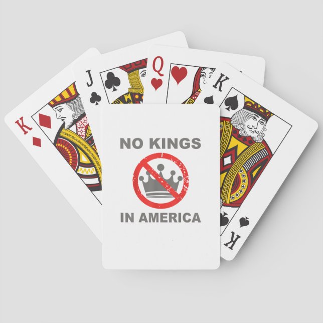 No Kings In America Patriotic Casual Playing Cards (Back)
