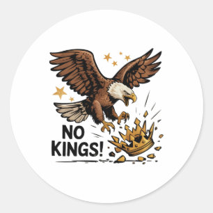 No Kings In America Patriotic Eagle Political Shir Classic Round Sticker