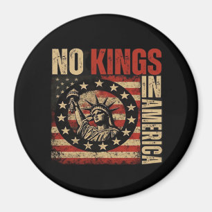 No Kings In America Patriotic Grunge Classic Vinta Magnet