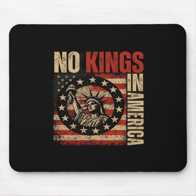 No Kings In America Patriotic Grunge Classic Vinta Mouse Pad (Front)