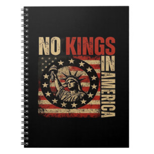 No Kings In America Patriotic Grunge Classic Vinta Notebook