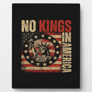 No Kings In America Patriotic Grunge Classic Vinta Plaque