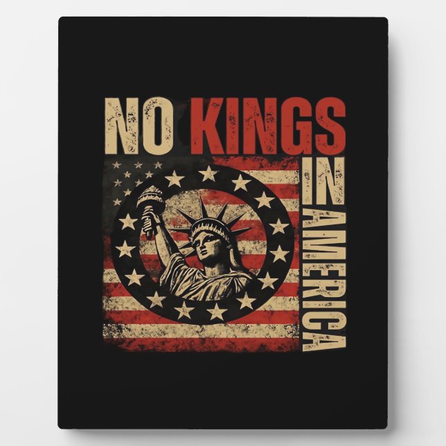No Kings In America Patriotic Grunge Classic Vinta Plaque (Front)