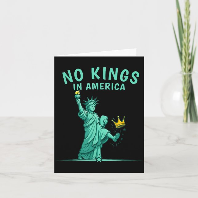 No Kings In America _ Patriotic Litical Design  Card (Front)