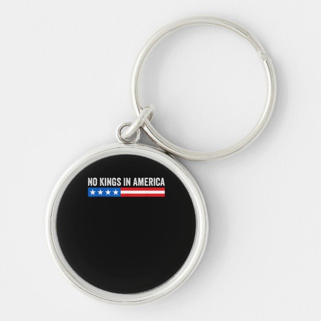 No Kings In America Patriotic Style Key Ring (Front)