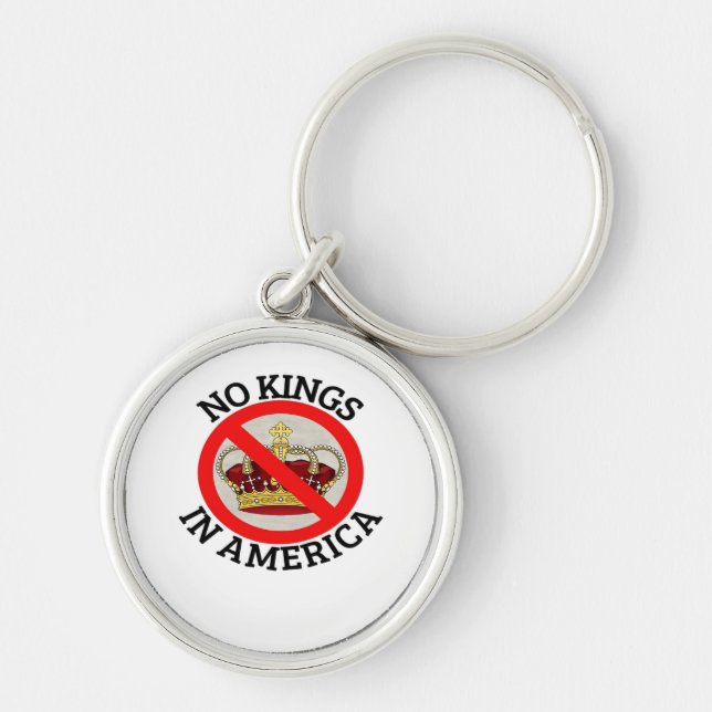 No Kings In America Patriotic Style Key Ring (Front)