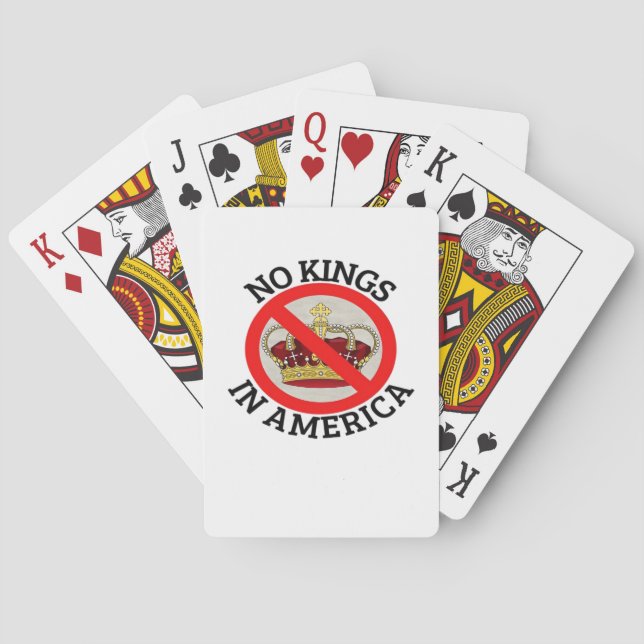 No Kings In America Patriotic Style Playing Cards (Back)