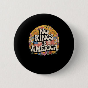 No Kings In America Patriotic Vintage Graphic Look 6 Cm Round Badge