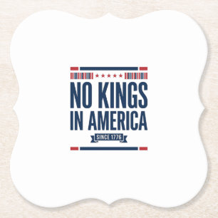 No Kings in America Patriotic Vintage Vector Desig Paper Coaster