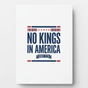 No Kings in America Patriotic Vintage Vector Desig Plaque