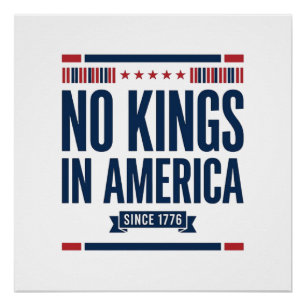 No Kings in America Patriotic Vintage Vector Desig Poster