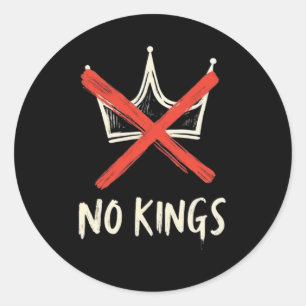 No Kings in America – Political Opposition Classic Round Sticker