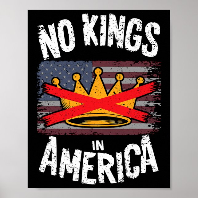 No Kings In America Protest  Poster (Front)
