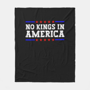 No Kings In America Resist Retro Vintage Graphic Fleece Blanket