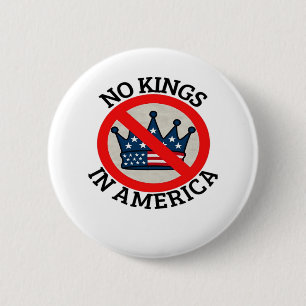 No Kings In America Retro Classic 6 Cm Round Badge