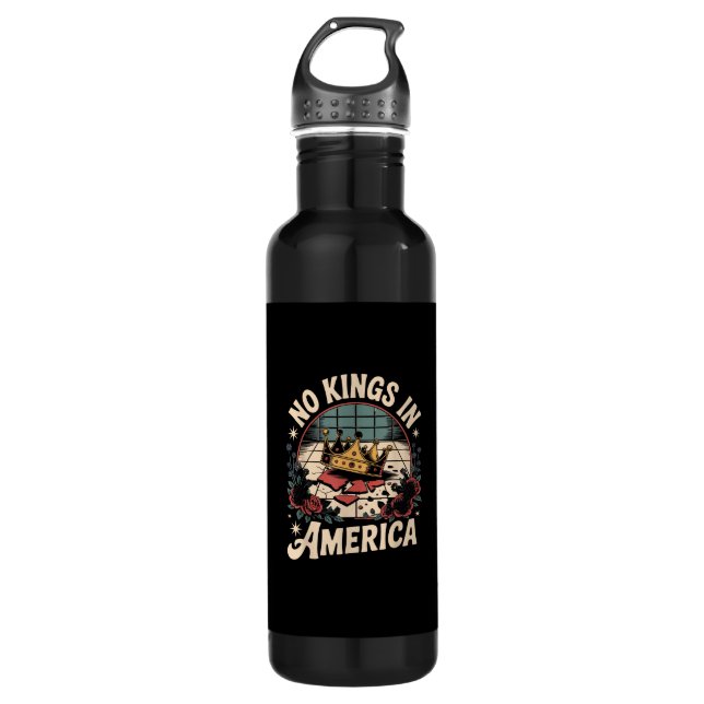 No Kings In America Retro Classic 710 Ml Water Bottle (Front)