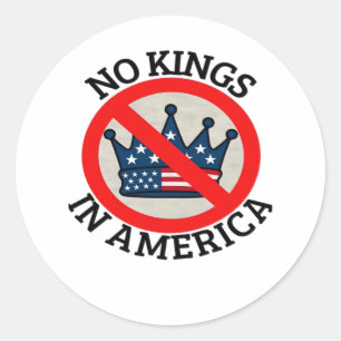 No Kings In America Retro Classic Classic Round Sticker